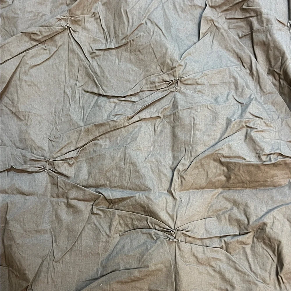West Elm pintuck mushroom colored duvet and sham